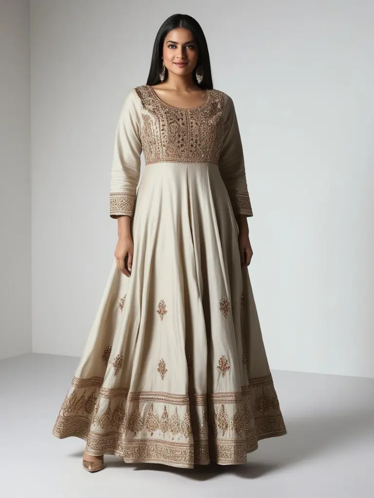 Plus-Size Anarkali Kurti with white background studio. (2).webp