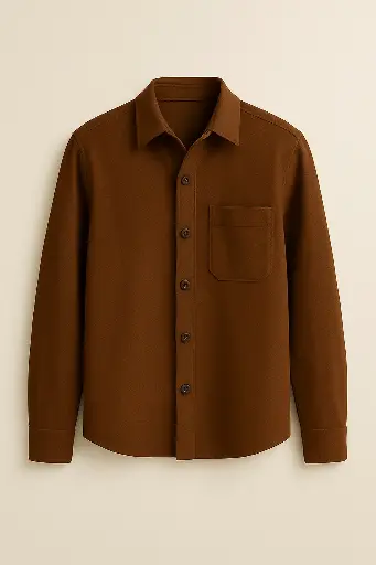 Men's Classic Coffee Brown Overshirt – Timeless Style & Comfort